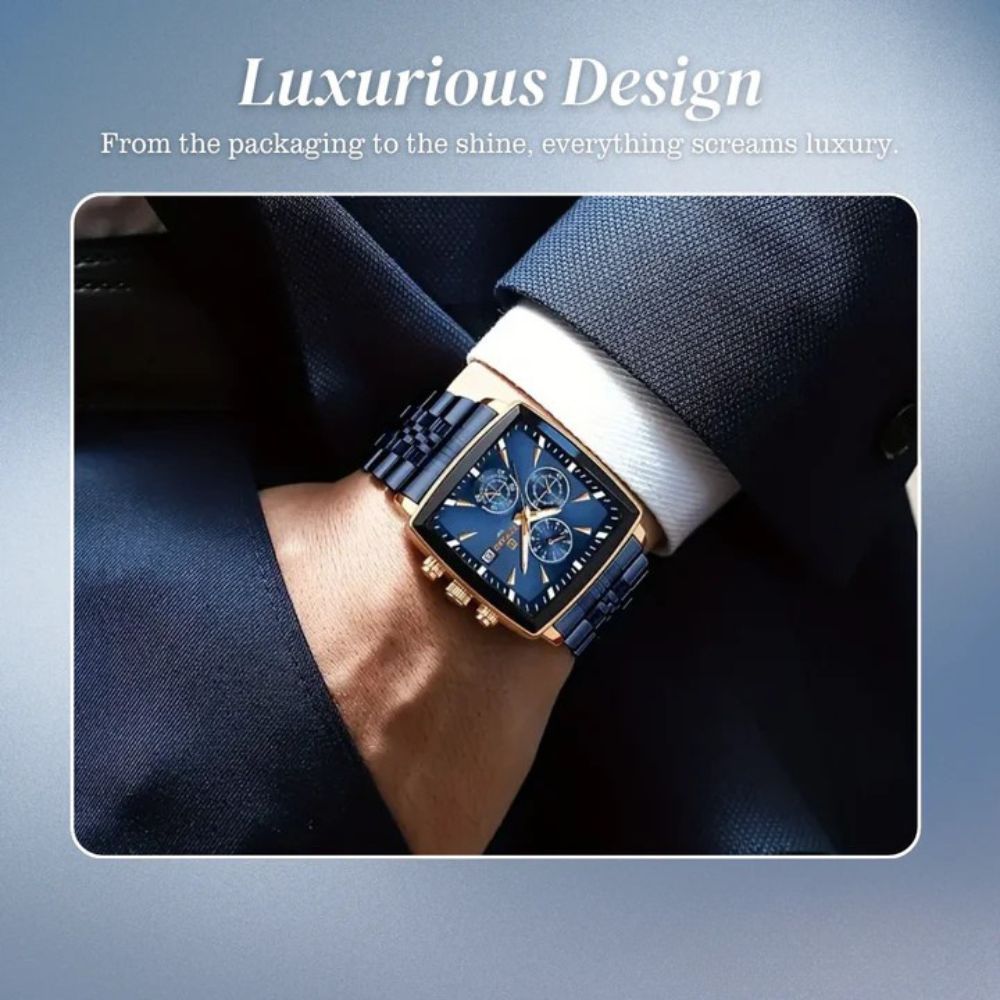 Troy | Men's Rectangular Luxury Quartz Wristwatch