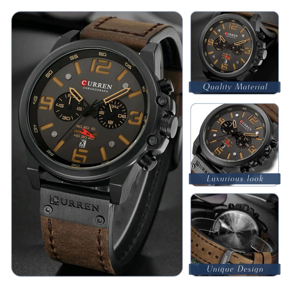 Isaac | Men's Retro Leather Wrist Watch