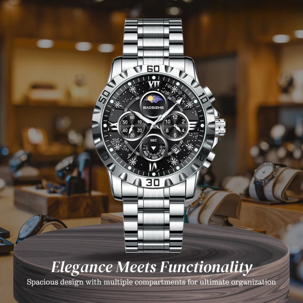 Rex | Opulent Chronograph Watch with Sleek Metal Band