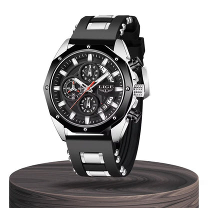 Dean | Men's Silicone Strap Sports Chronograph Quartz Watch | 35mm