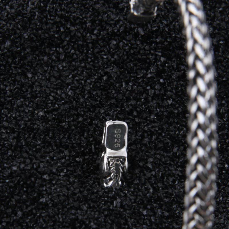 Wolf Head Meshed Torc Bracelet - Sterling Silver