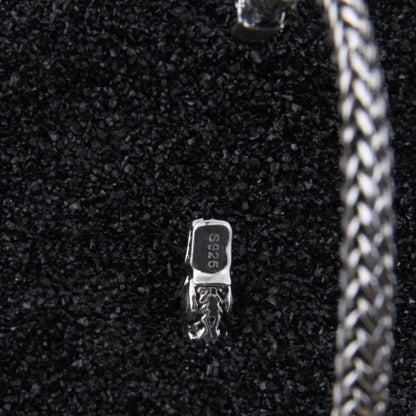 Wolf Head Meshed Torc Bracelet - Sterling Silver