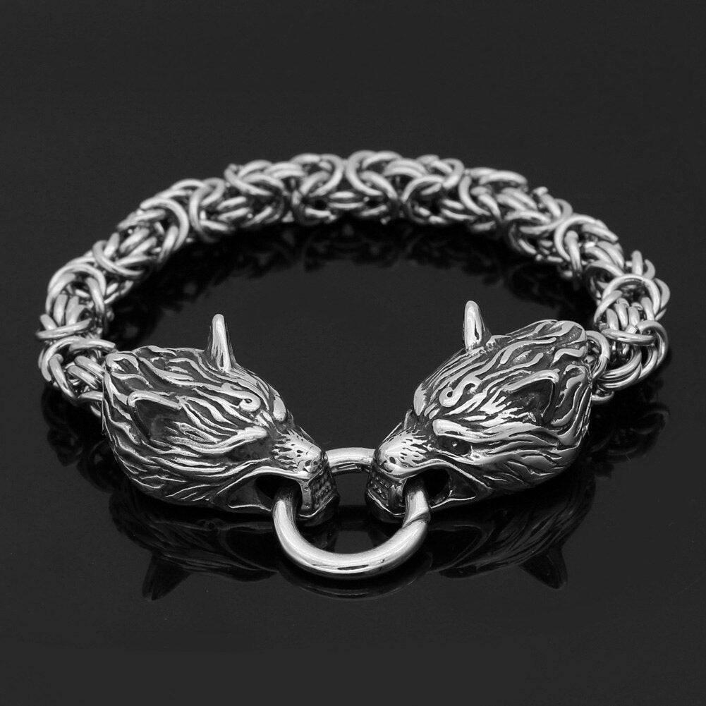 Wolf's Bite Meshed Chain Bracelet - Stainless Steel
