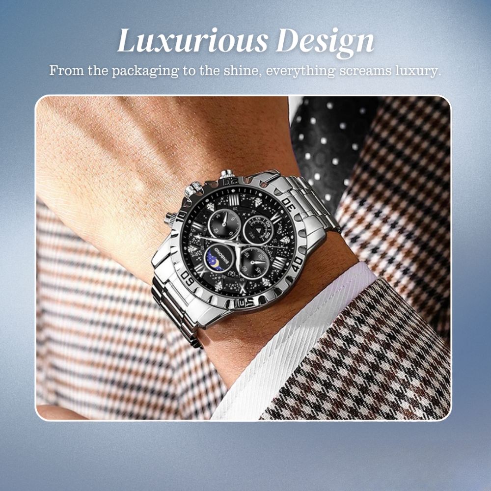 Rex | Opulent Chronograph Watch with Sleek Metal Band