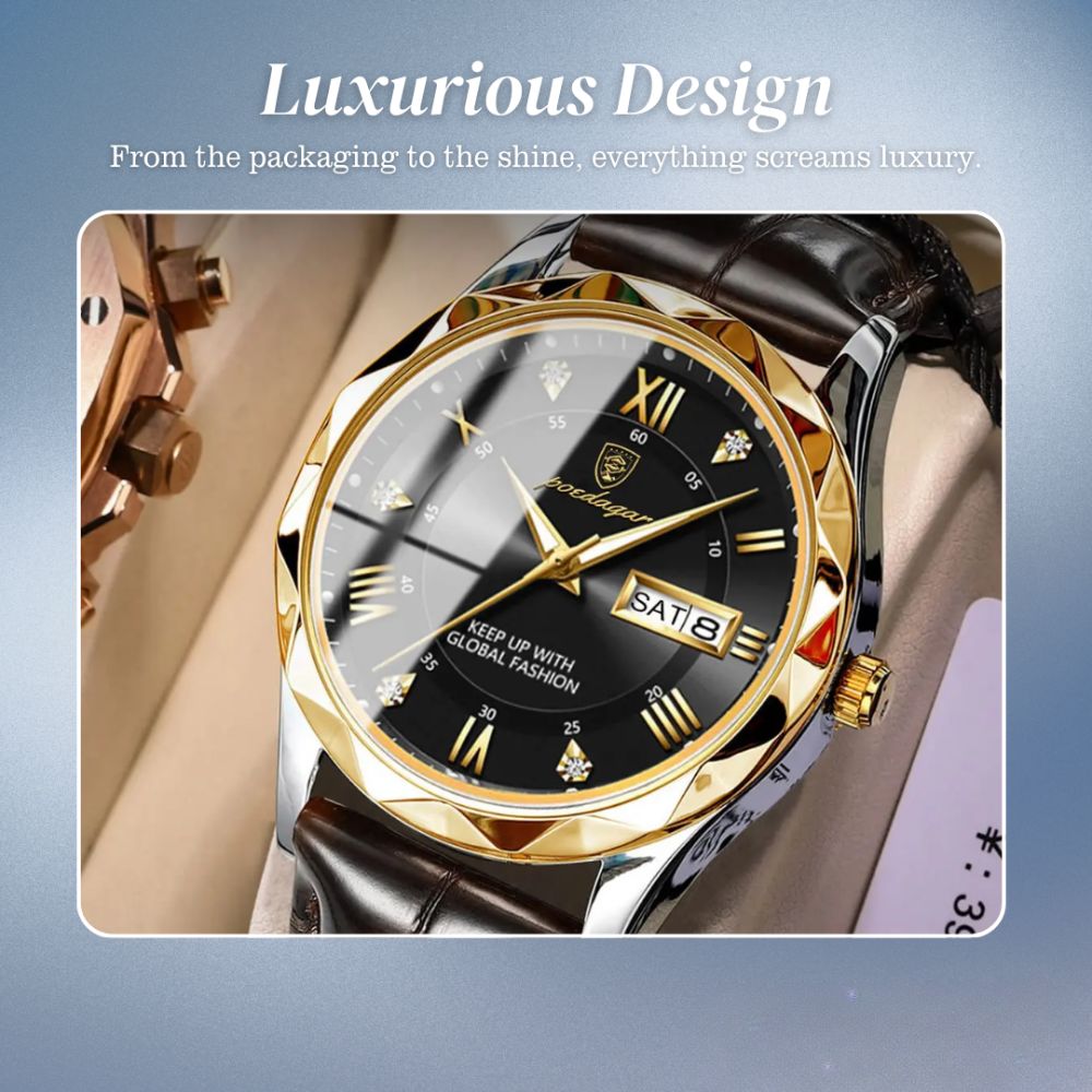 Levi | Men's Quartz Watch with Date and Day Display | 41mm