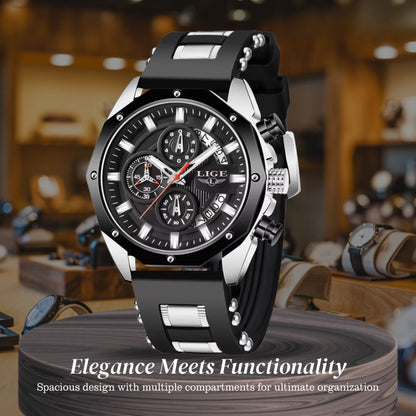 Dean | Men's Silicone Strap Sports Chronograph Quartz Watch | 35mm